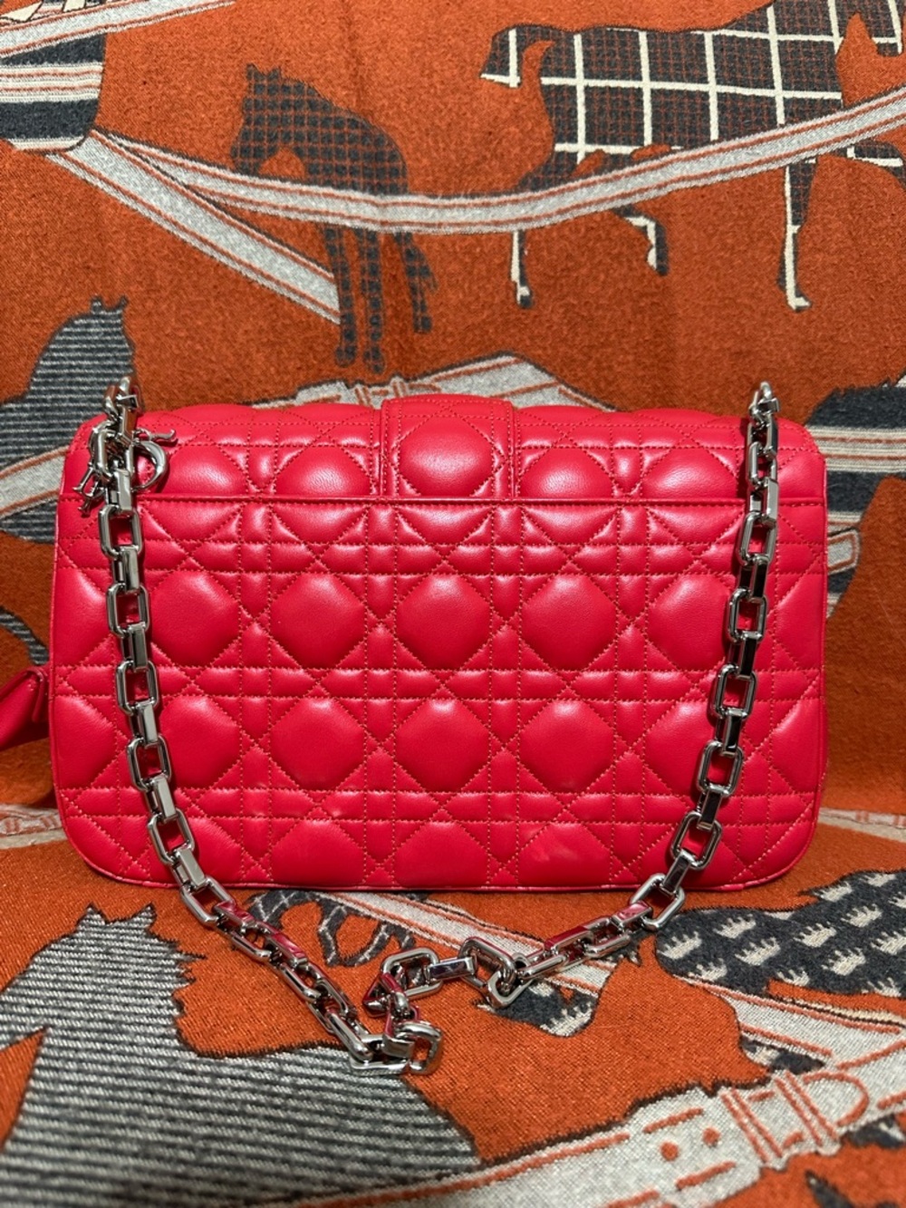 LIKE NEW - Miss Dior Cannage Red Shoulder Bag with Silver Hardware - NO CALLOUTS - Picture 2 of 15